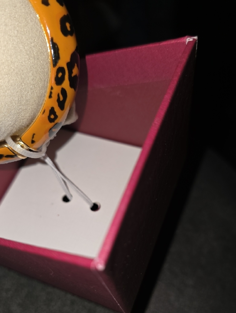Bold Orange Leopard Print Resin Bangle Bracelet - Picture 3 of 5